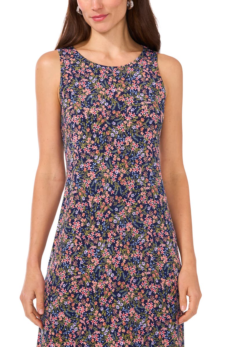 Vince Camuto Floral Maxi Dress, Alternate, color, Classic Navy