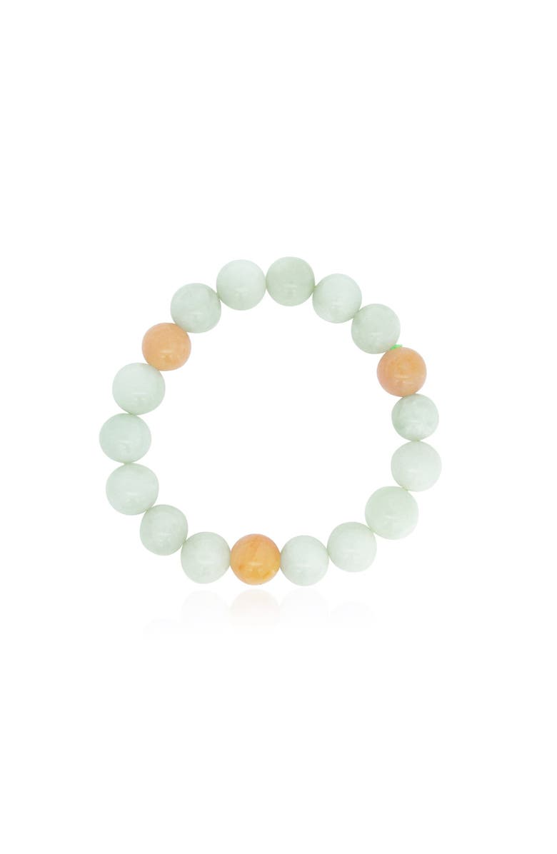 The Lovery Fine Jewelry Jade Bead Stretch Bracelet, Alternate, color, Green