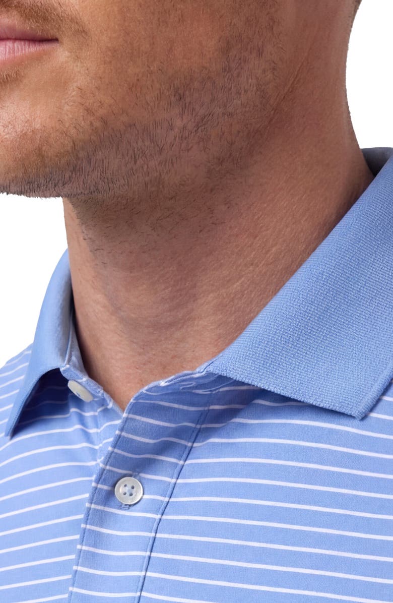 Mizzen+Main Sawyer Trim Fit Performance Golf Polo, Alternate, color, Skyline Blue White Stripe