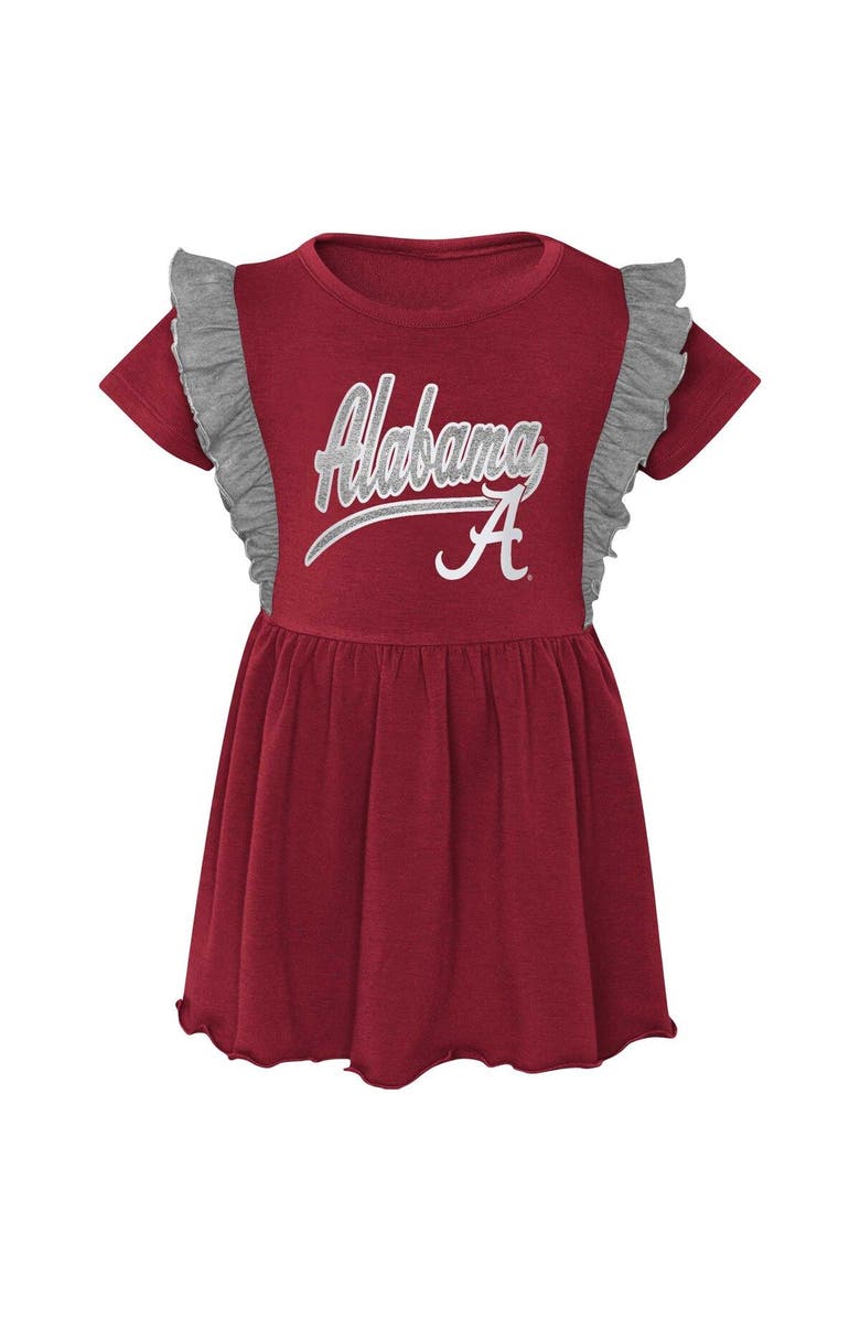 Outerstuff Girls Toddler Crimson Alabama Crimson Tide Too Cute Tri-Blend Dress, Alternate, color, Crimson