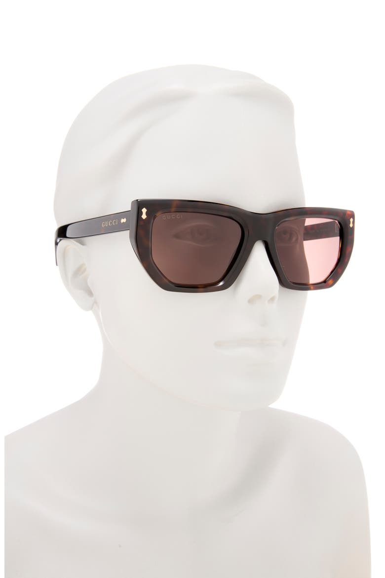 53mm Square Sunglasses, Alternate, color, HAVANA HAVANA BROWN