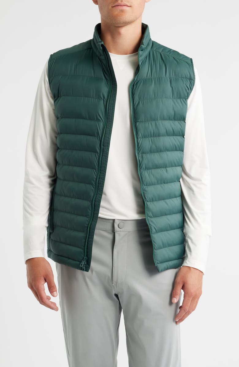 Peter Millar Apex Quilted Water Resistant Vest, Main, color, Nordic Pine