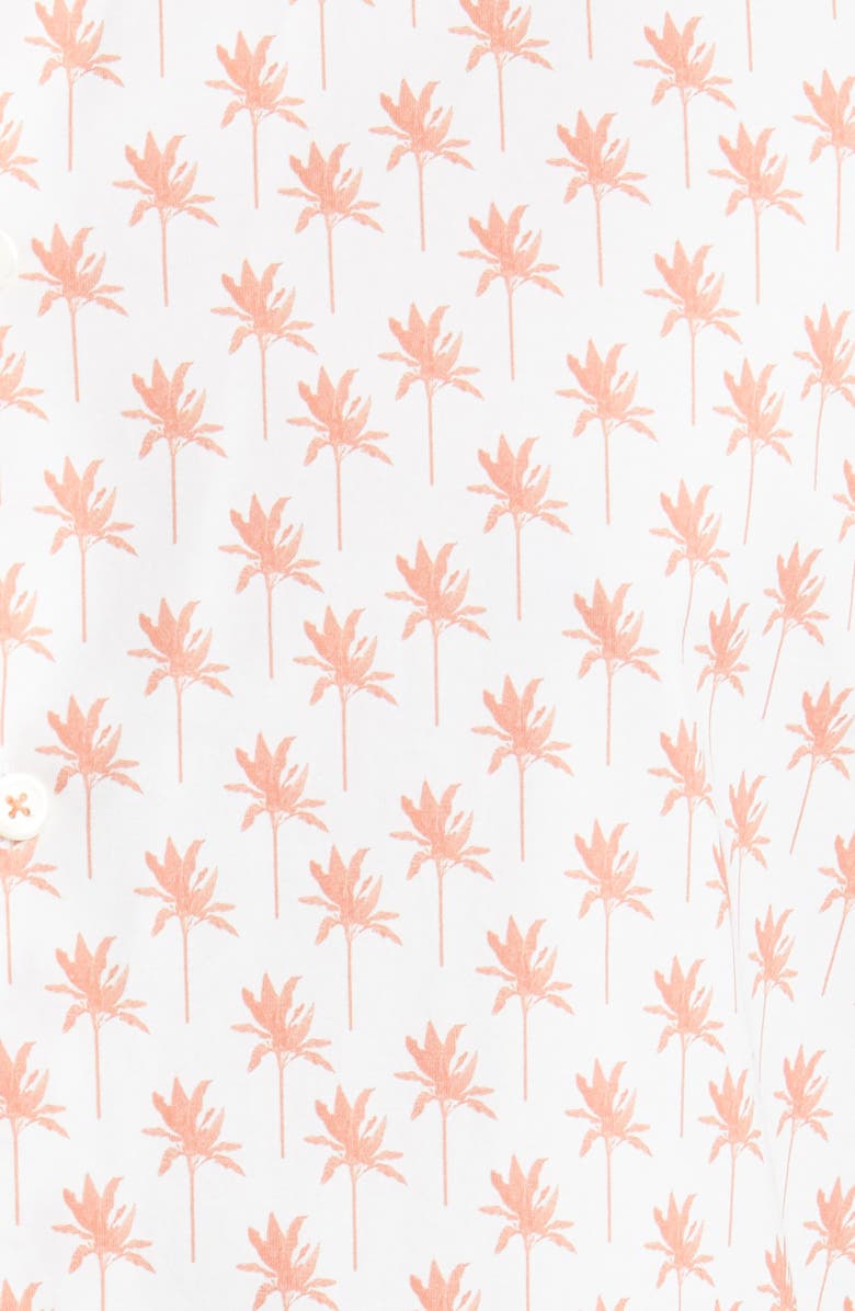 Bugatchi Miles OoohCotton<sup>®</sup> Palm Print Short Sleeve Button-Up Shirt, Alternate, color, 