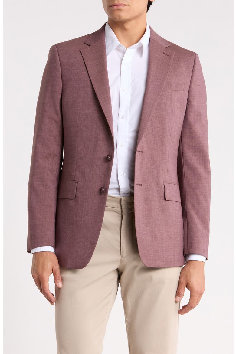 Notch Lapel Suit Jacket, Main, color, MAUVE