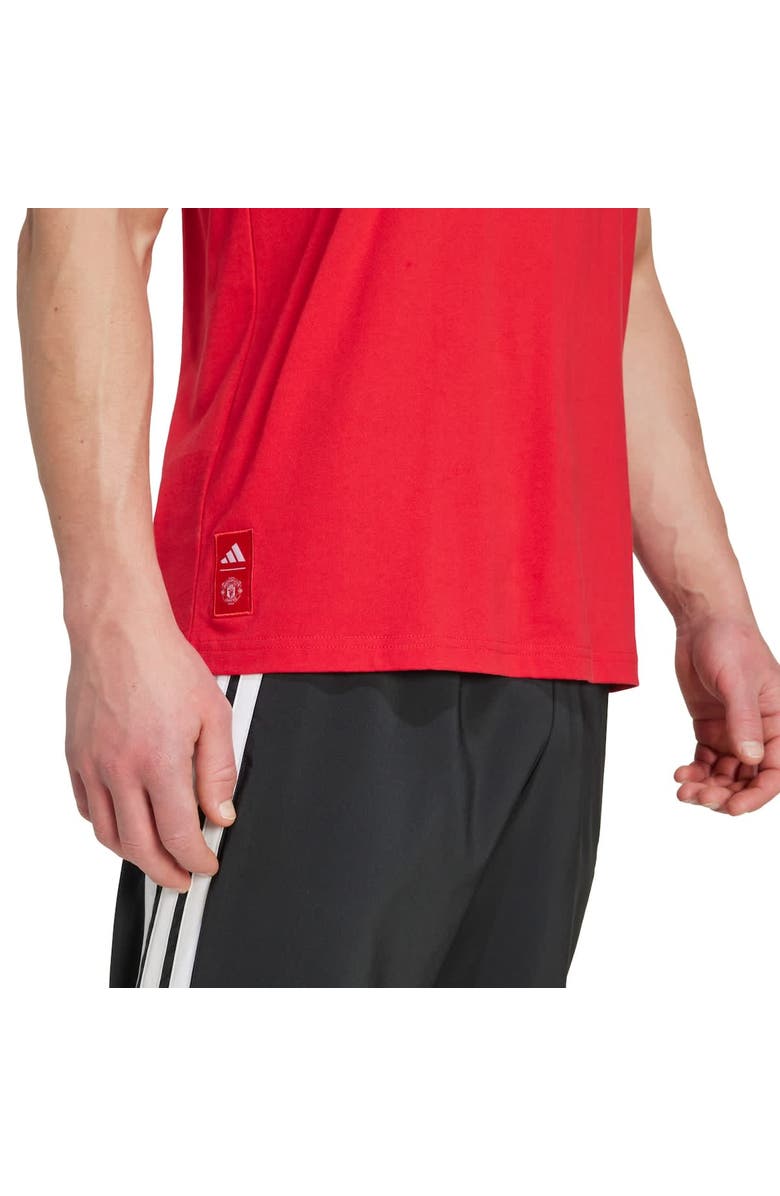 adidas Men's adidas Red Manchester United Three-Stripe Wordmark T-Shirt, Alternate, color, Red