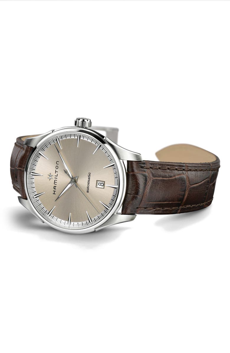 Hamilton Jazzmaster Automatic Leather Strap Watch, 40mm, Alternate, color,