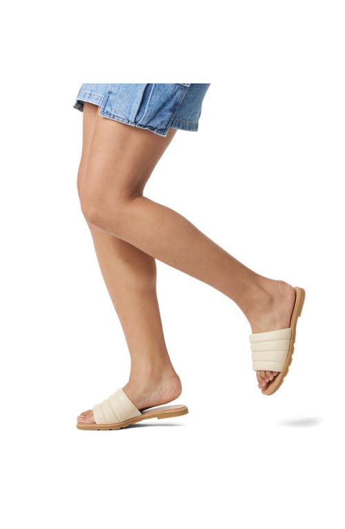 Sorel Ella Iii Quilted Puff Slide Sandal In Honey White/gum 16