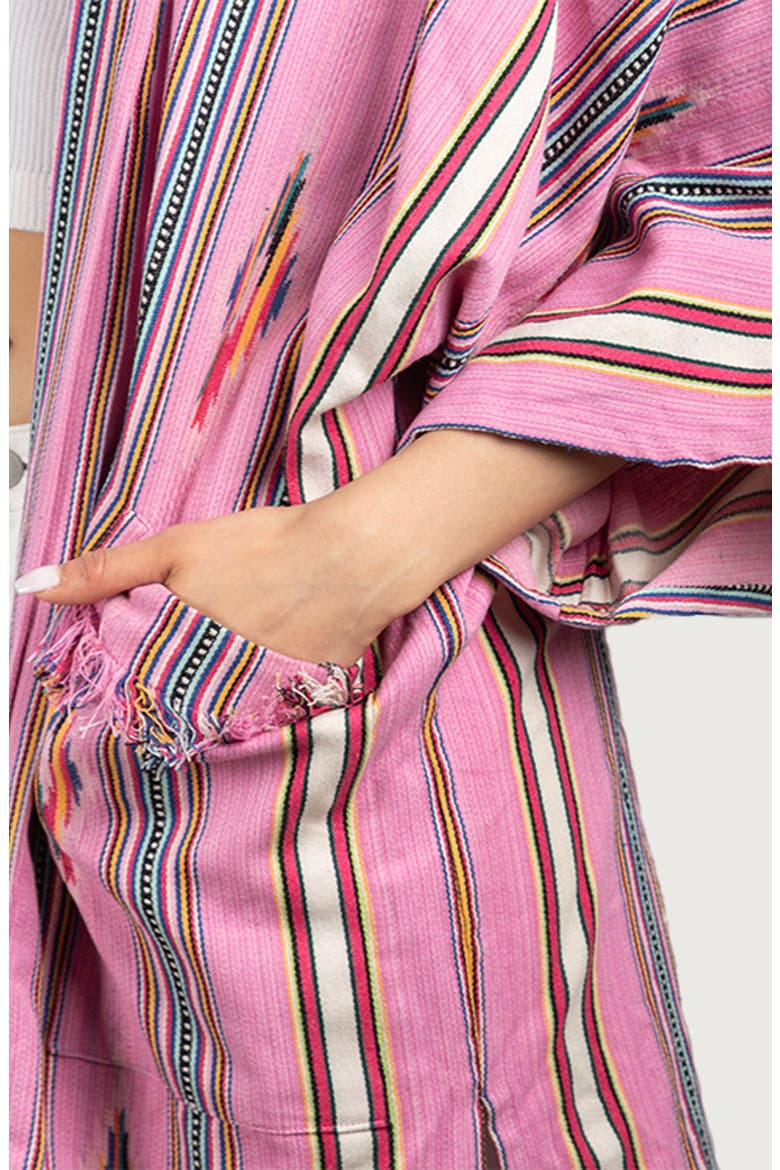 Ikat Stripe Cardigan, Alternate, color, PINK MULTI