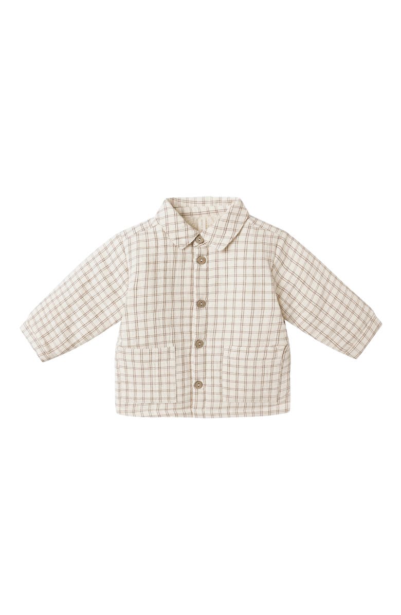 QUINCY MAE Ford Cotton Shirt Jacket, Main, color, Cedar Check