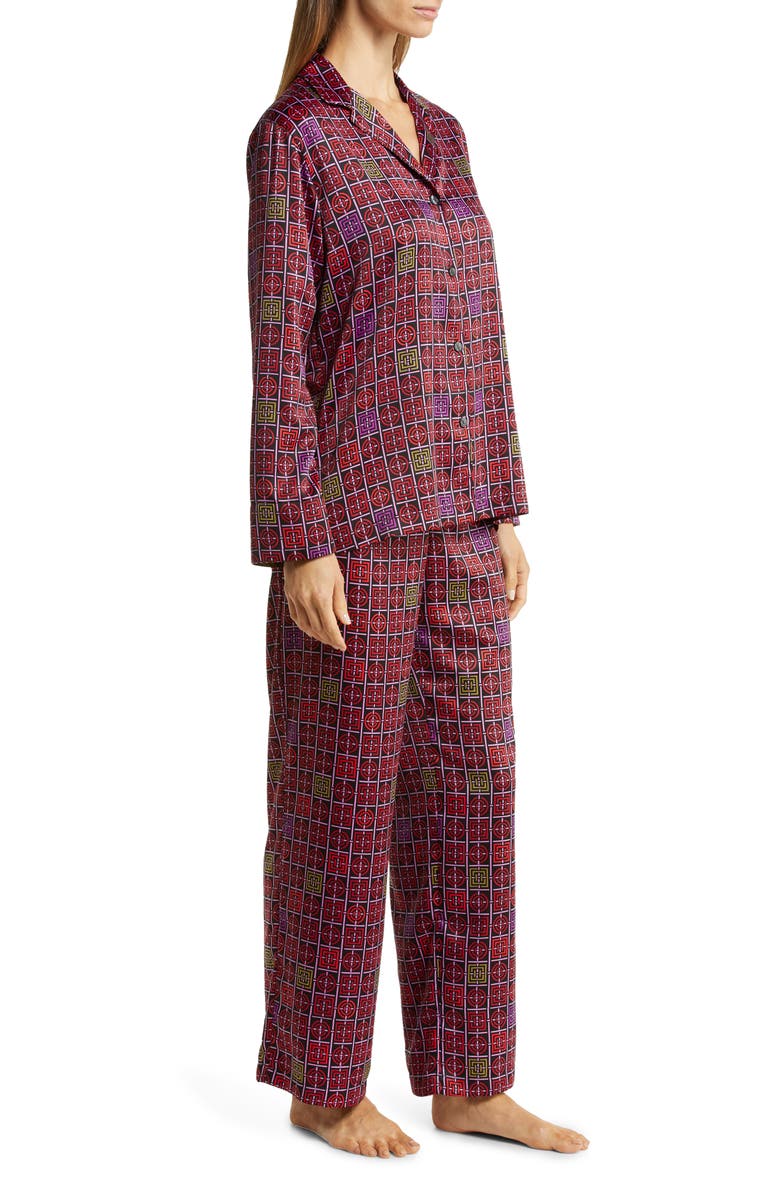 Natori Infinity Jacquard Satin Pajamas, Alternate, color, 