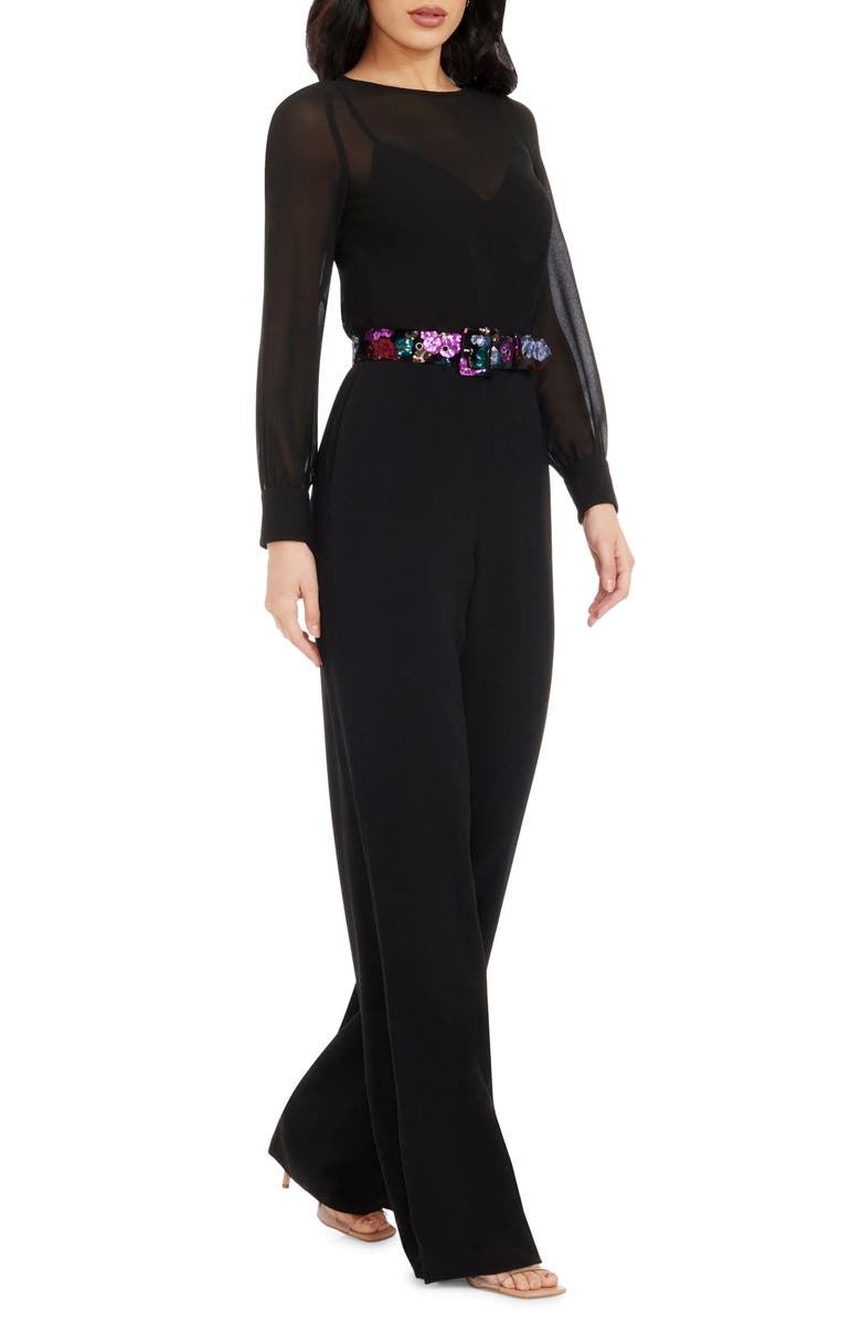 Dress the Population Pilar Belted Jumpsuit, Alternate, color, 
