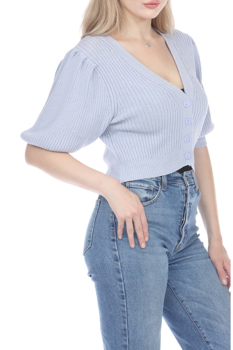Puff Sleeve Cardigan, Alternate, color, LAVENDER