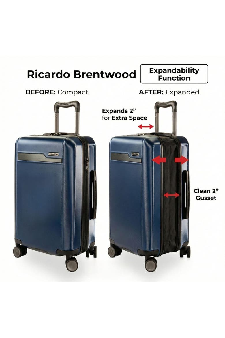 Brentwood Hardside 21" Expandable Carry-on Luggage, Alternate, color, Ocean Blue