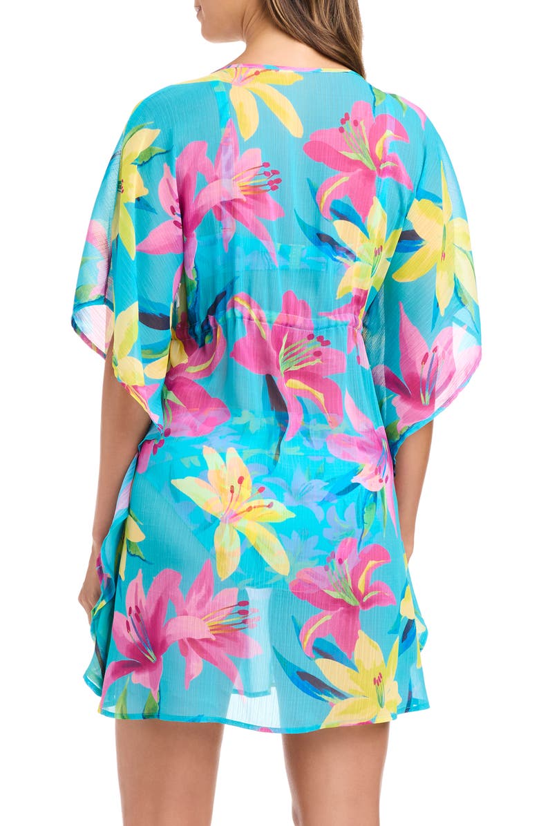 BLEU by Rod Beattie Floral Semisheer Cover-Up Caftan, Alternate, color, 