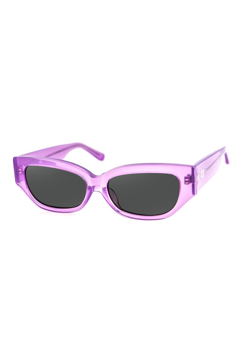 Lucia 55mm Polarized Cat Eye Sunglasses, Alternate, color, PURPLE