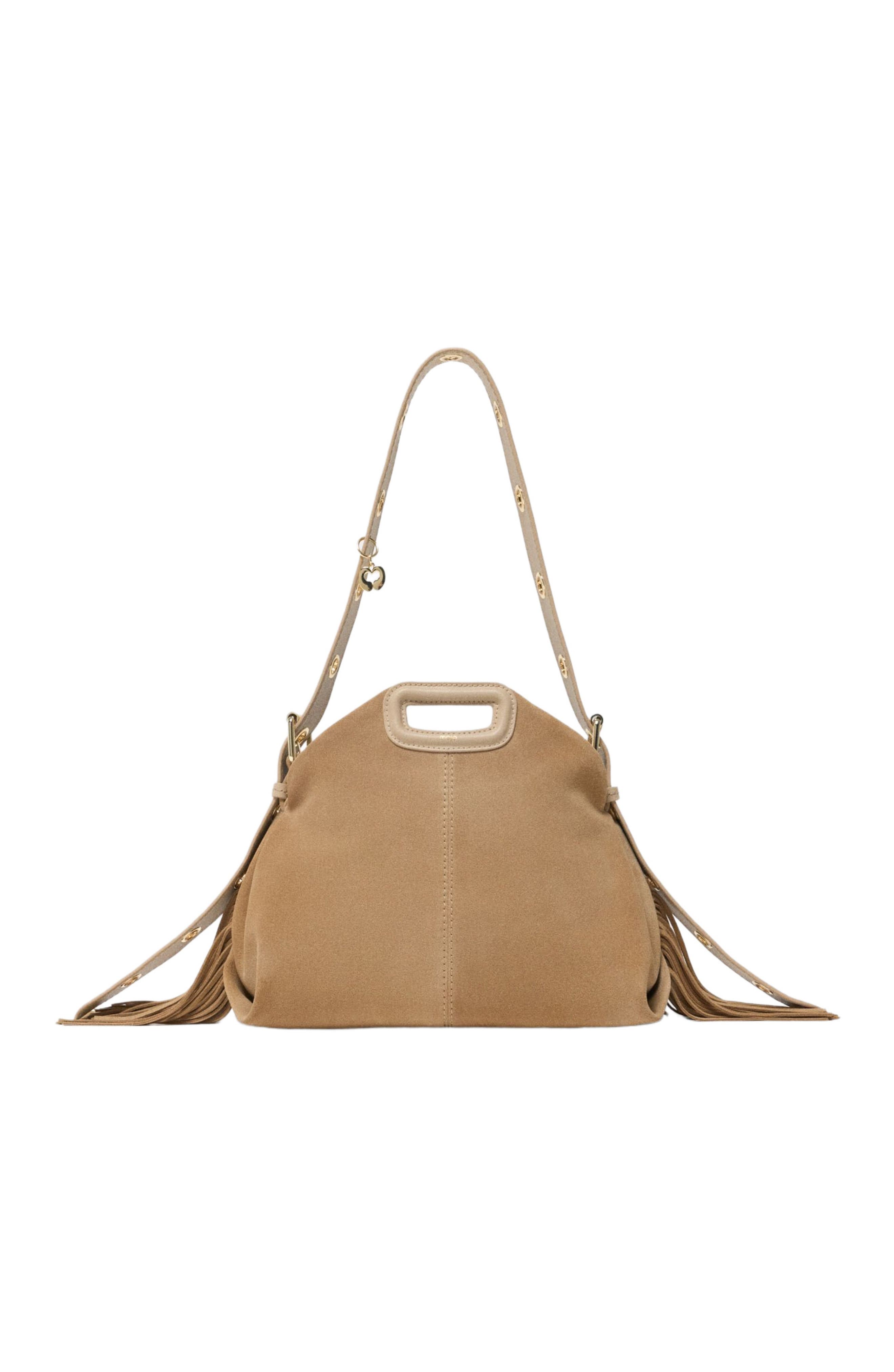 maje Suede Miss M bag, Main, color, Cappucino