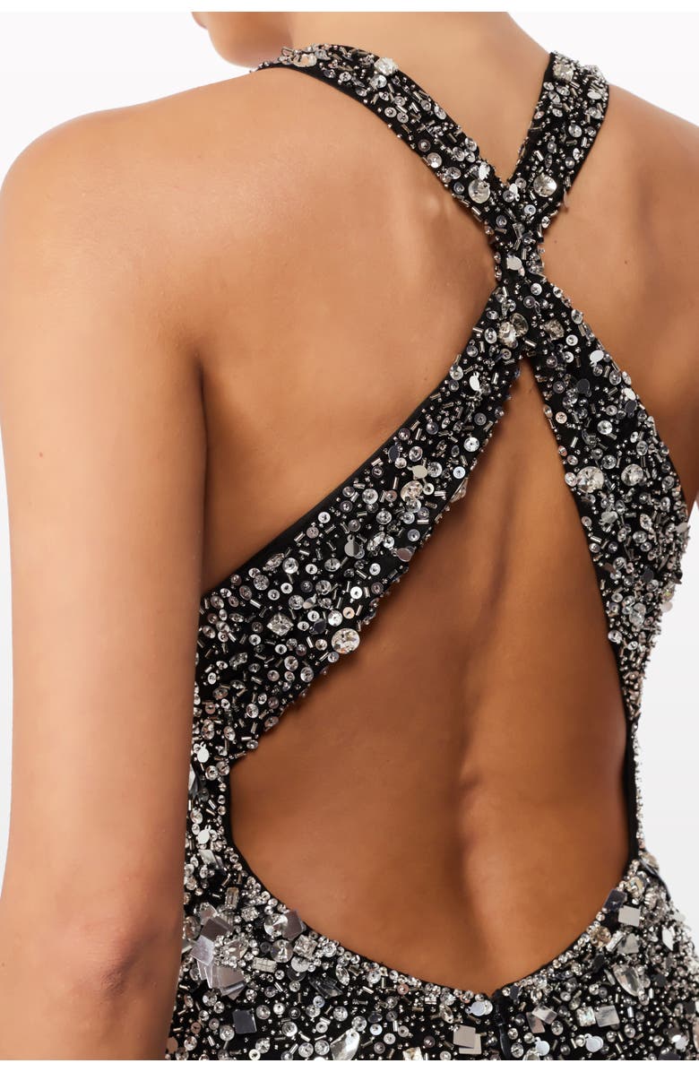 Jenny Packham Pretty Thing Mini Dress, Alternate, color, Liquorice