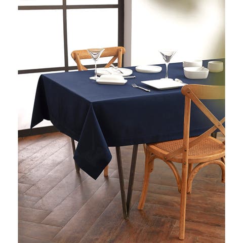 Cotton Linen Plain Tablecloth for Dining Table, Holiday and Everyday Table Decor - Dru