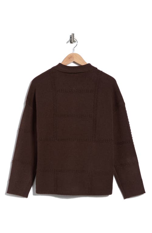 Cyrus Textured Sweater Jacket In Brown