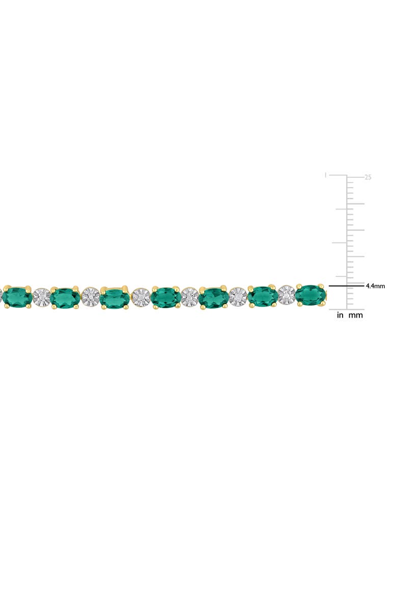 Lab-Created Emerald & Diamond Tennis Bracelet, Alternate, color, Emerald