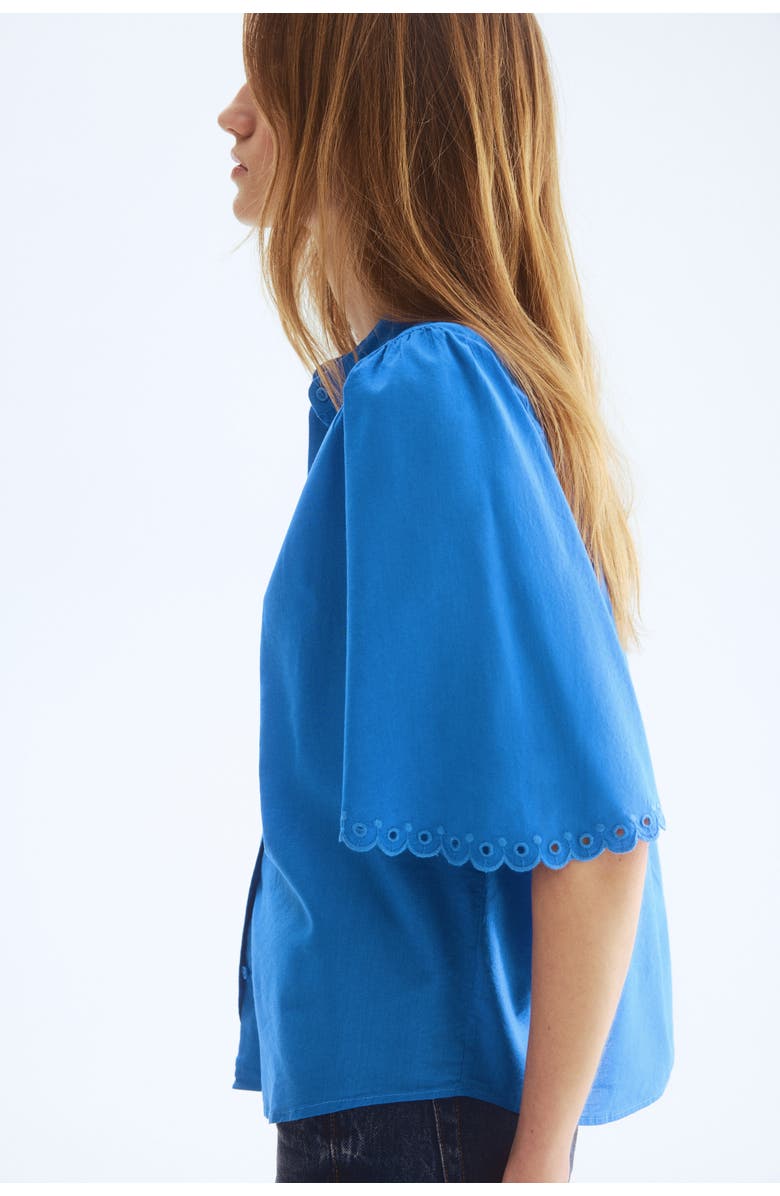 H&M Cotton-blend blouse, Alternate, color, Blue