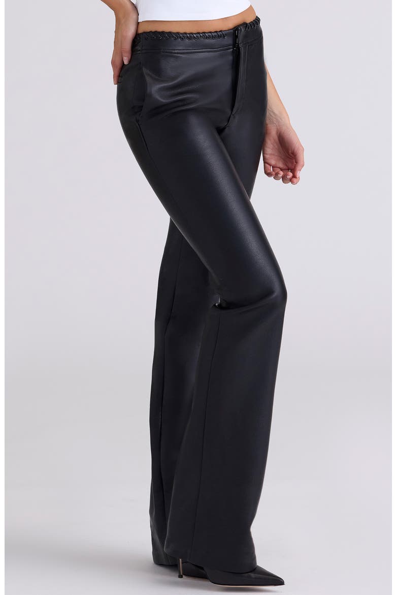 Adara Faux Leather Pants, Alternate, color, BLACK