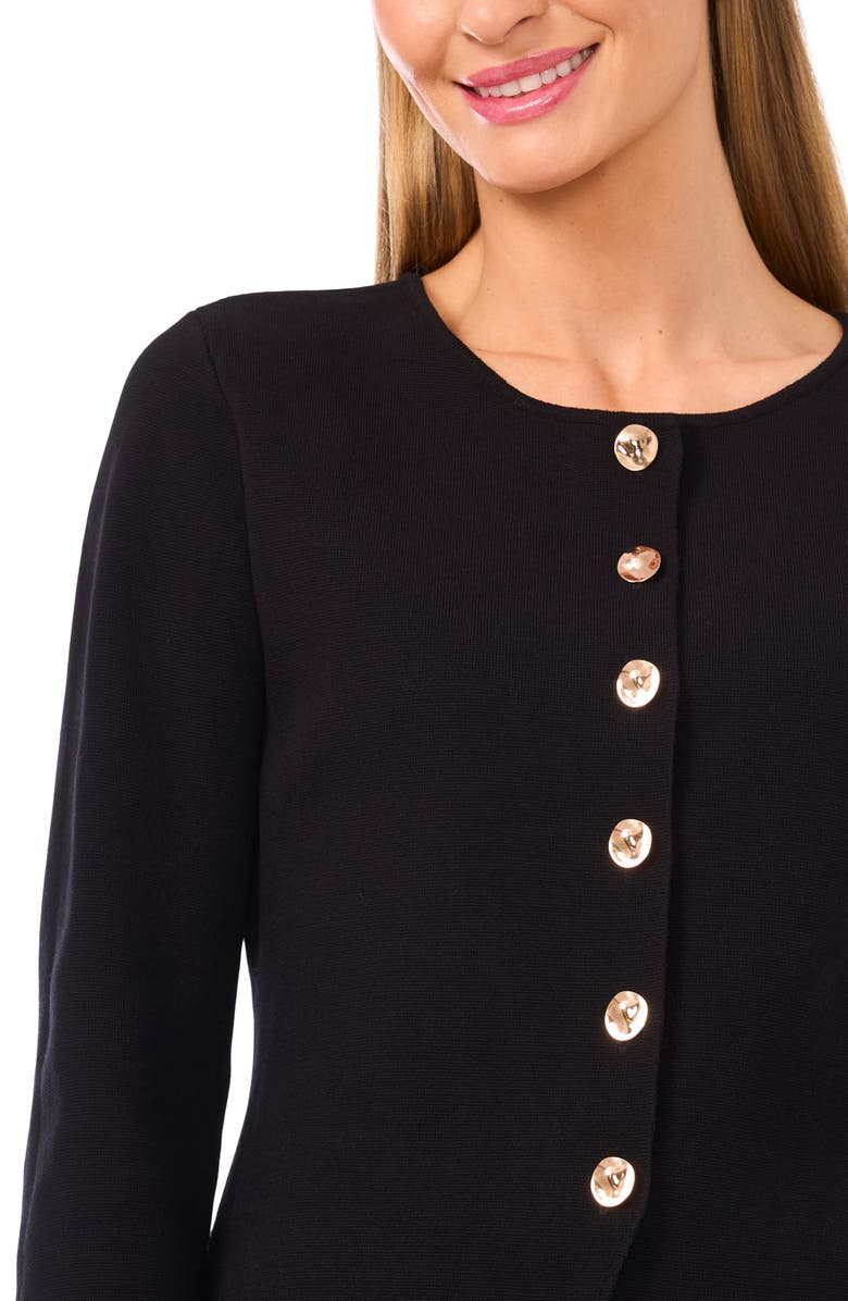 Ted Baker Collarless Cardigan, Alternate, color, Rich Black