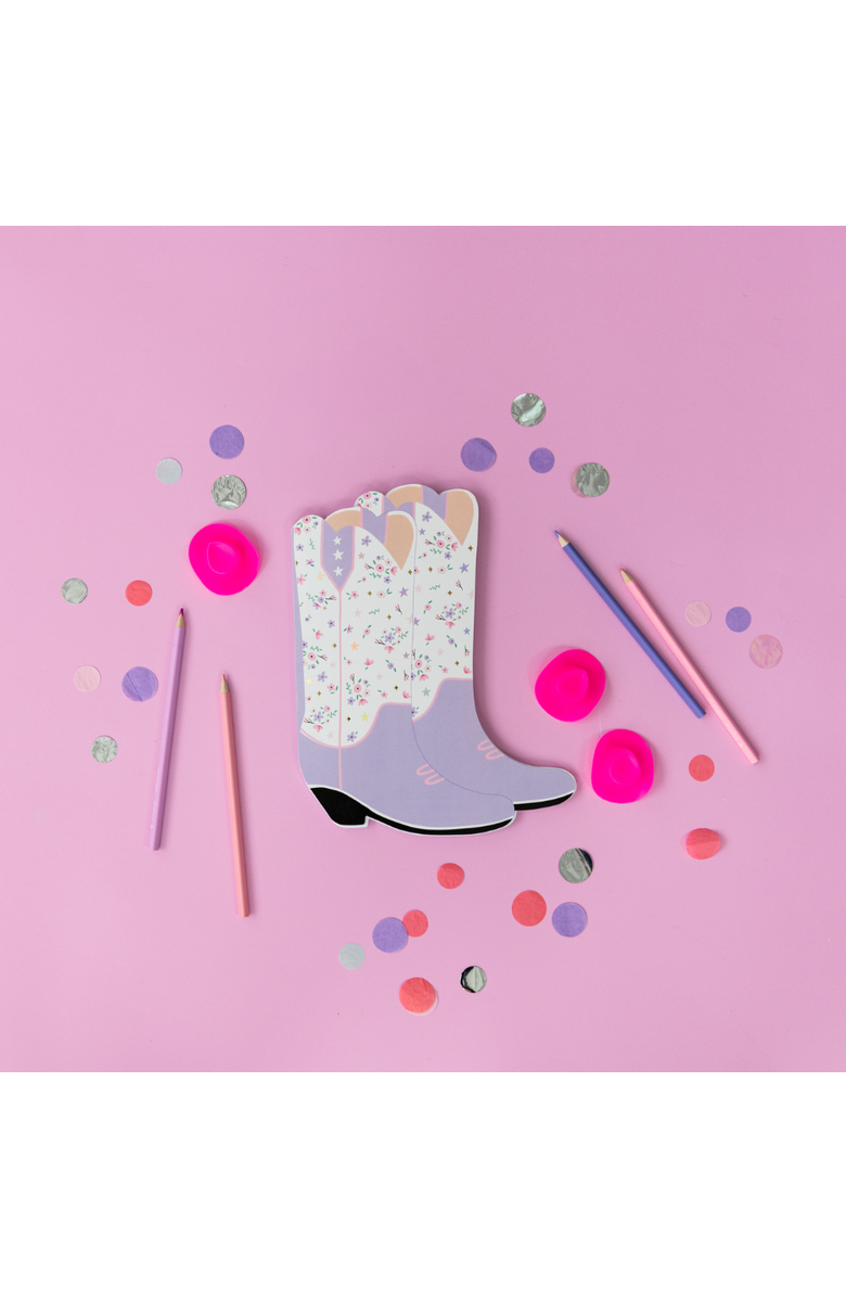 Daydream Society Pony Tales Boot Sticker + Sketch Book, Alternate, color, Pony Tales Purple Boots