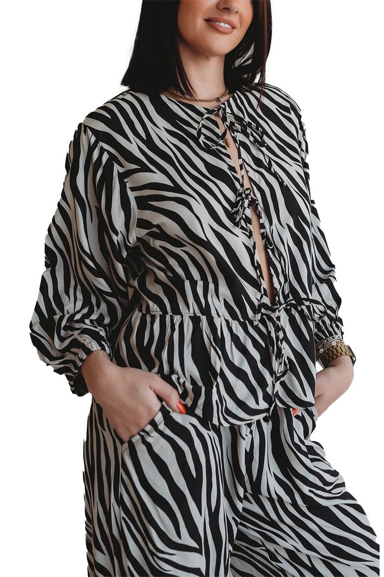 Organic Cotton Blake Tie Front Top, Main, color, Multi