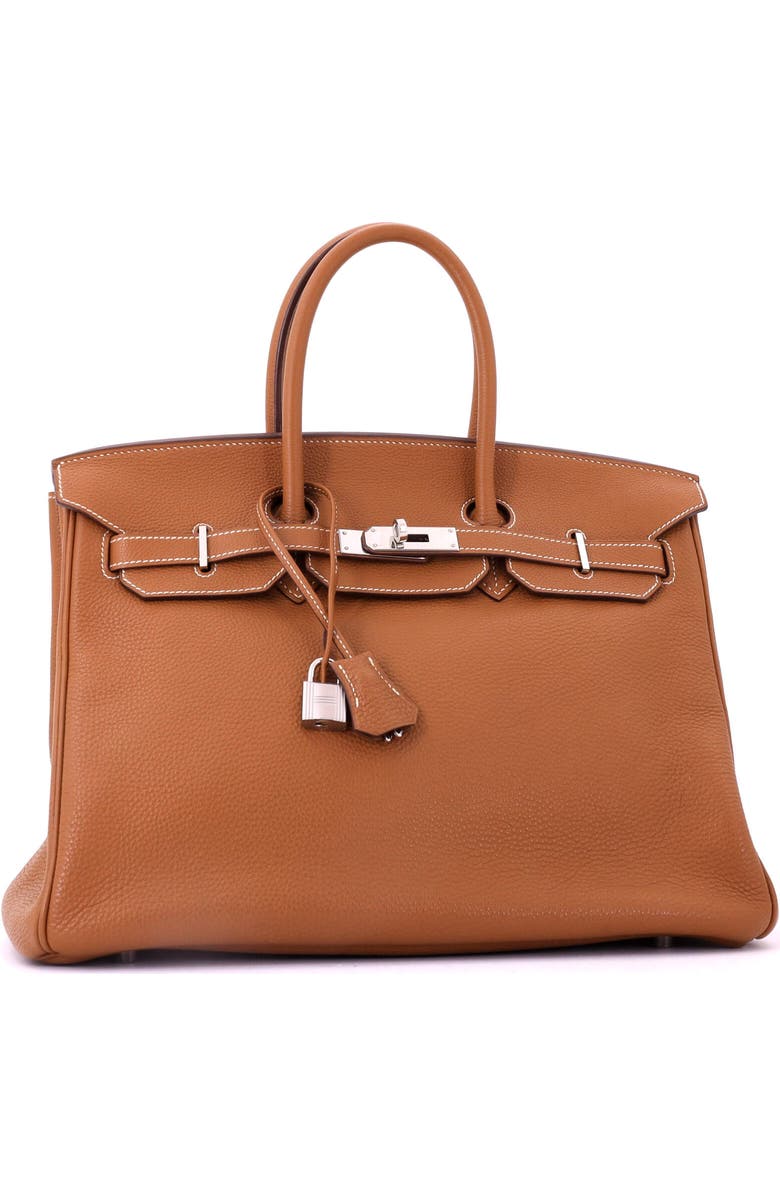 Pre-Owned Hermes Birkin Handbag Brown Togo with Palladium Hardware 35, Alternate, color, Gold