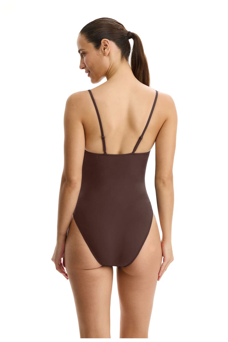 Tutti Frutti Sweet V-Neck One Piece, Alternate, color, Espresso