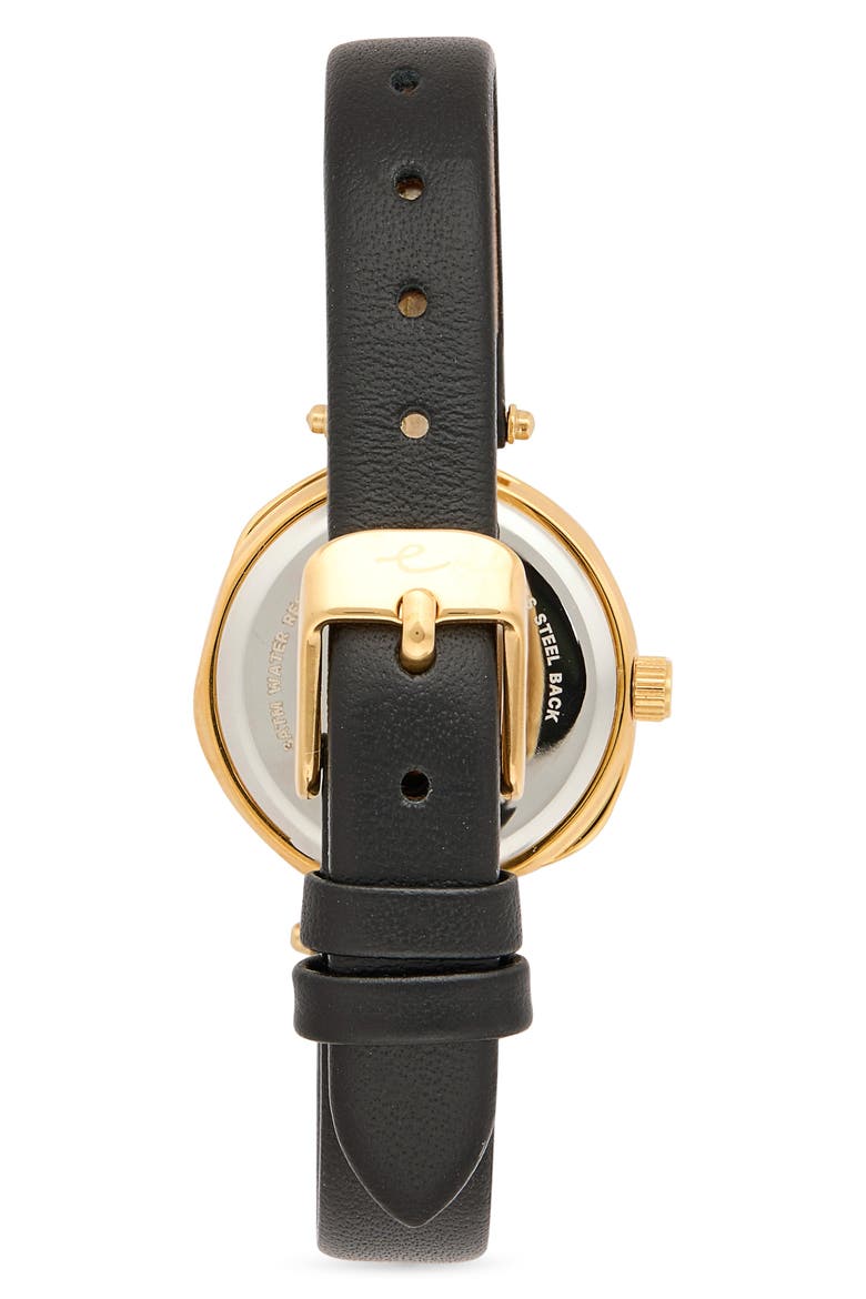 Open Circle Leather Strap Watch, 30mm, Alternate, color, BLACK