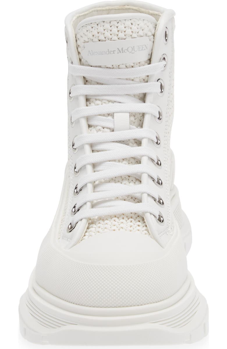 McQueen Tread Slick Woven Raffia High Top Sneaker, Alternate, color,