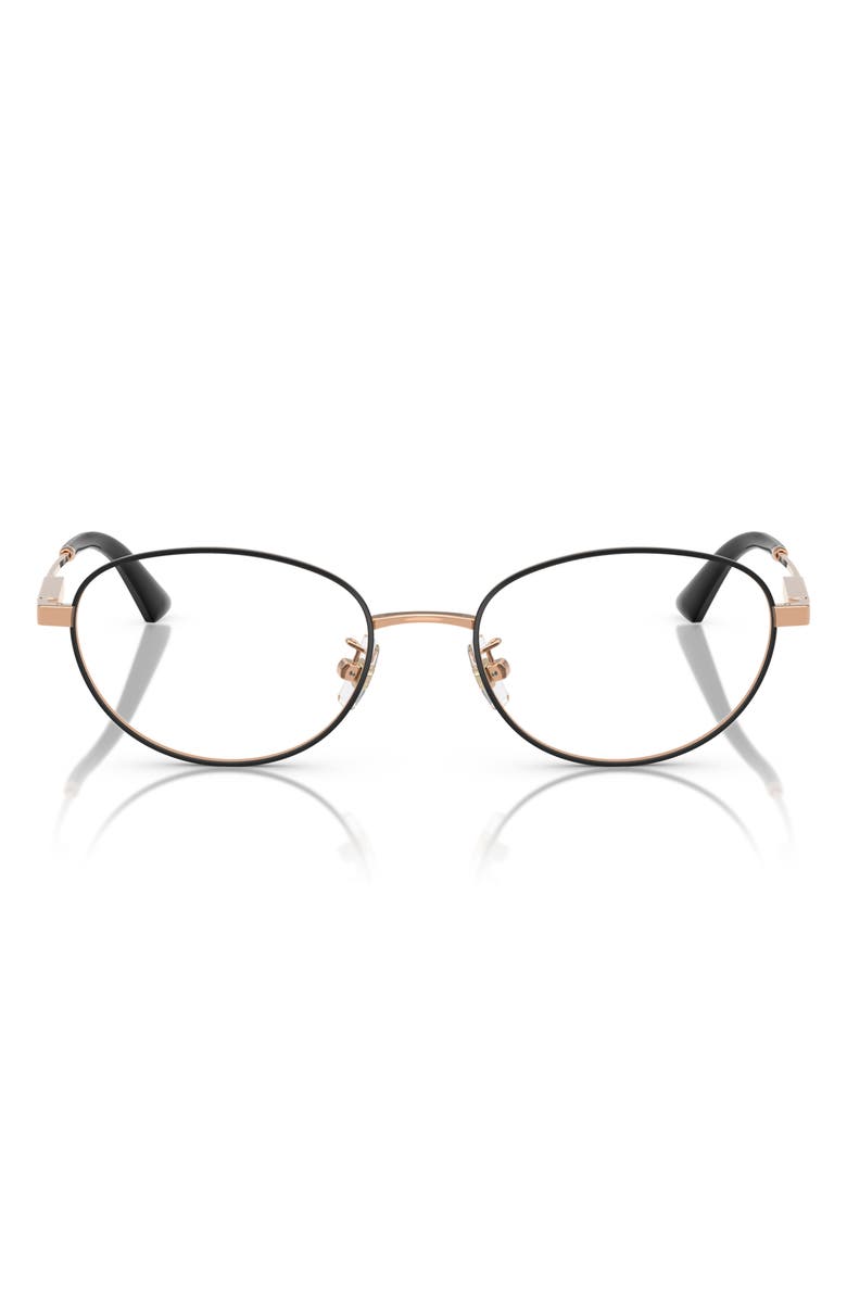 Jimmy Choo 51mm Oval Optical Glasses, Main, color, Rose Gold/ Black / Demo Lens
