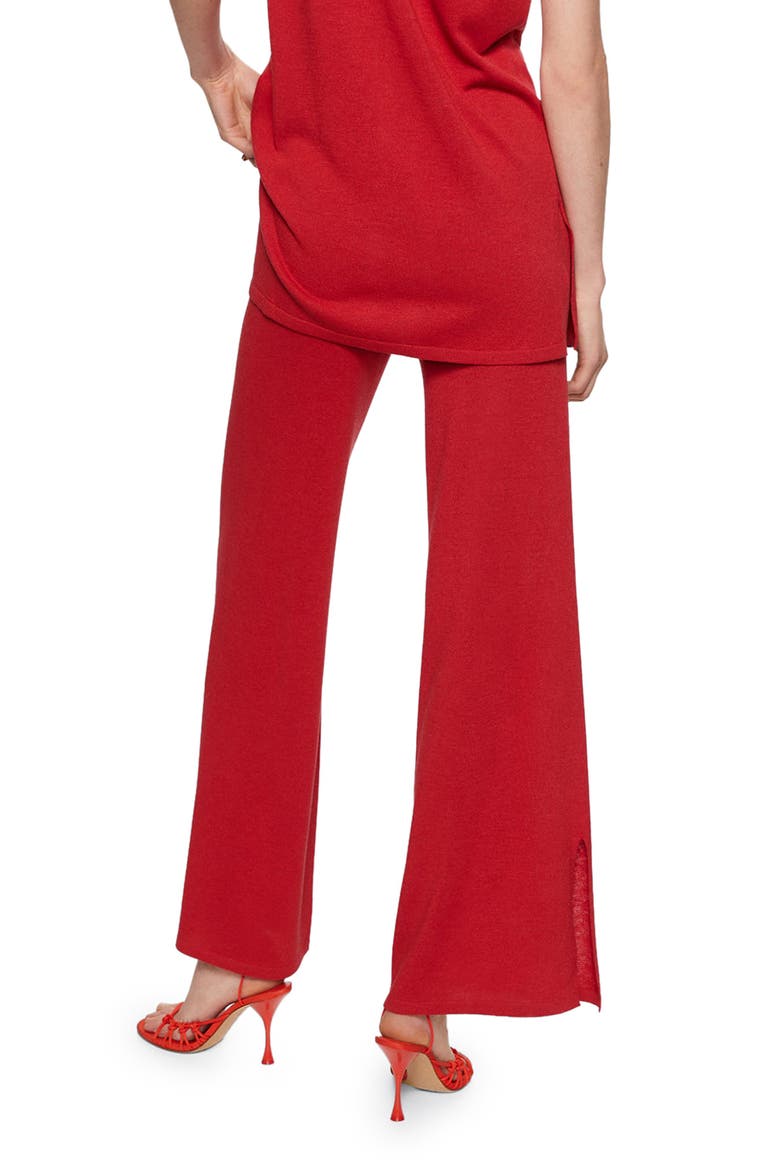 Slit Hem Knit Pants, Alternate, color, STRAWBERRY