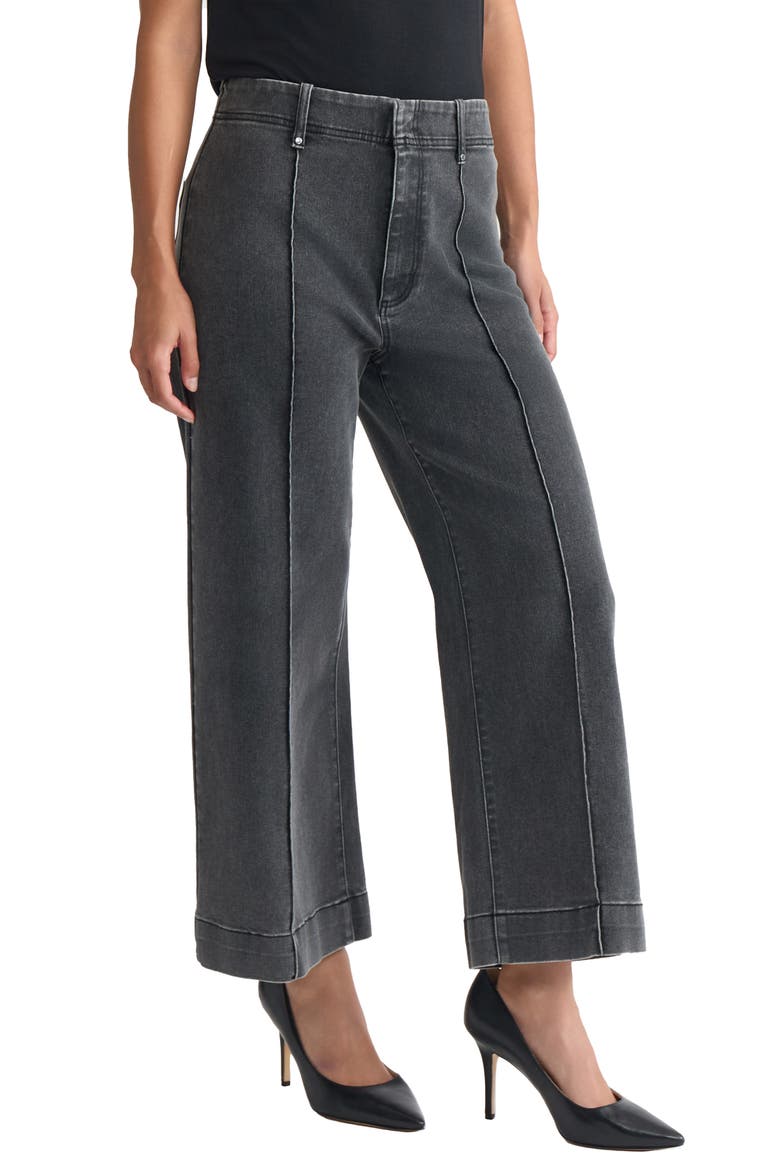 Pintuck Crop Jeans, Alternate, color, CHARCOAL WASH