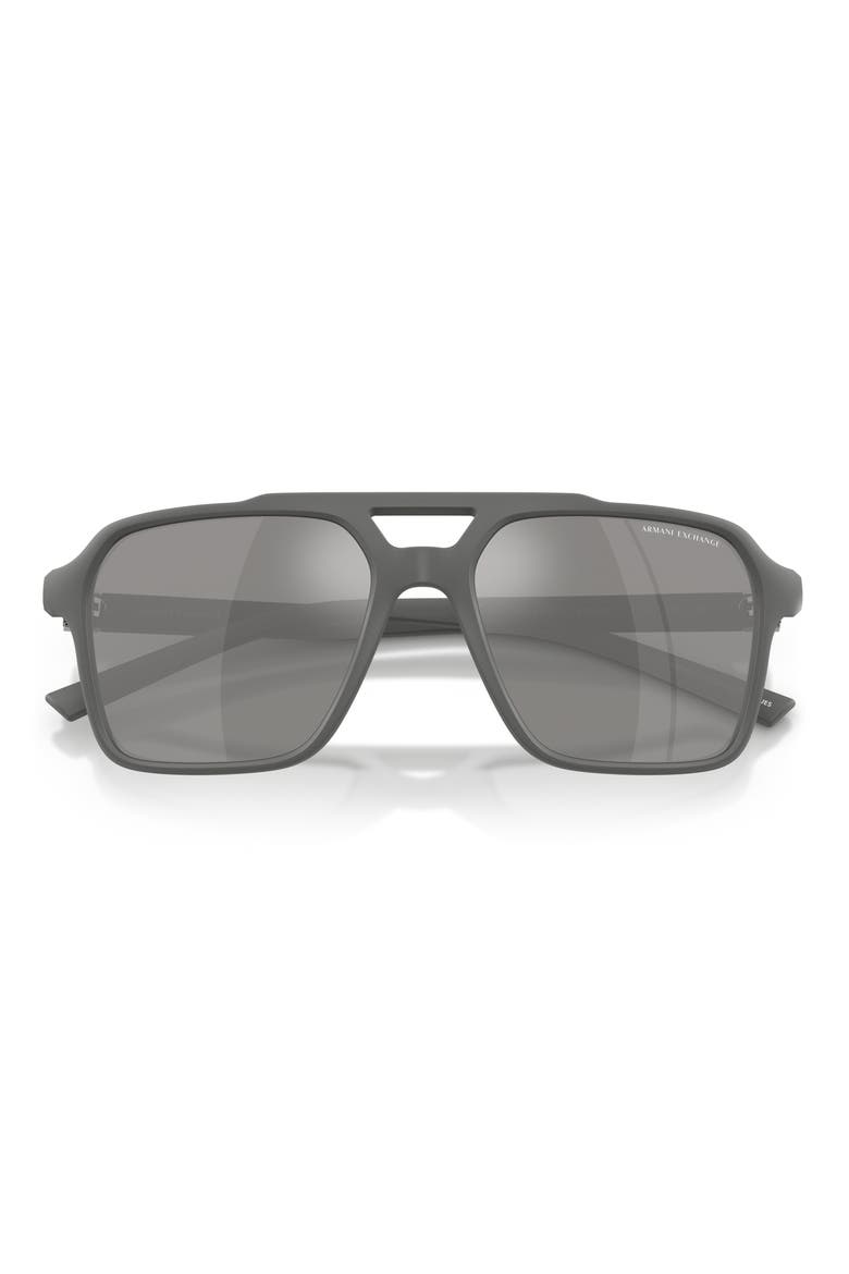 57mm Polarized Pilot Sunglasses, Alternate, color, GREY / GREY MIRROR SILVER