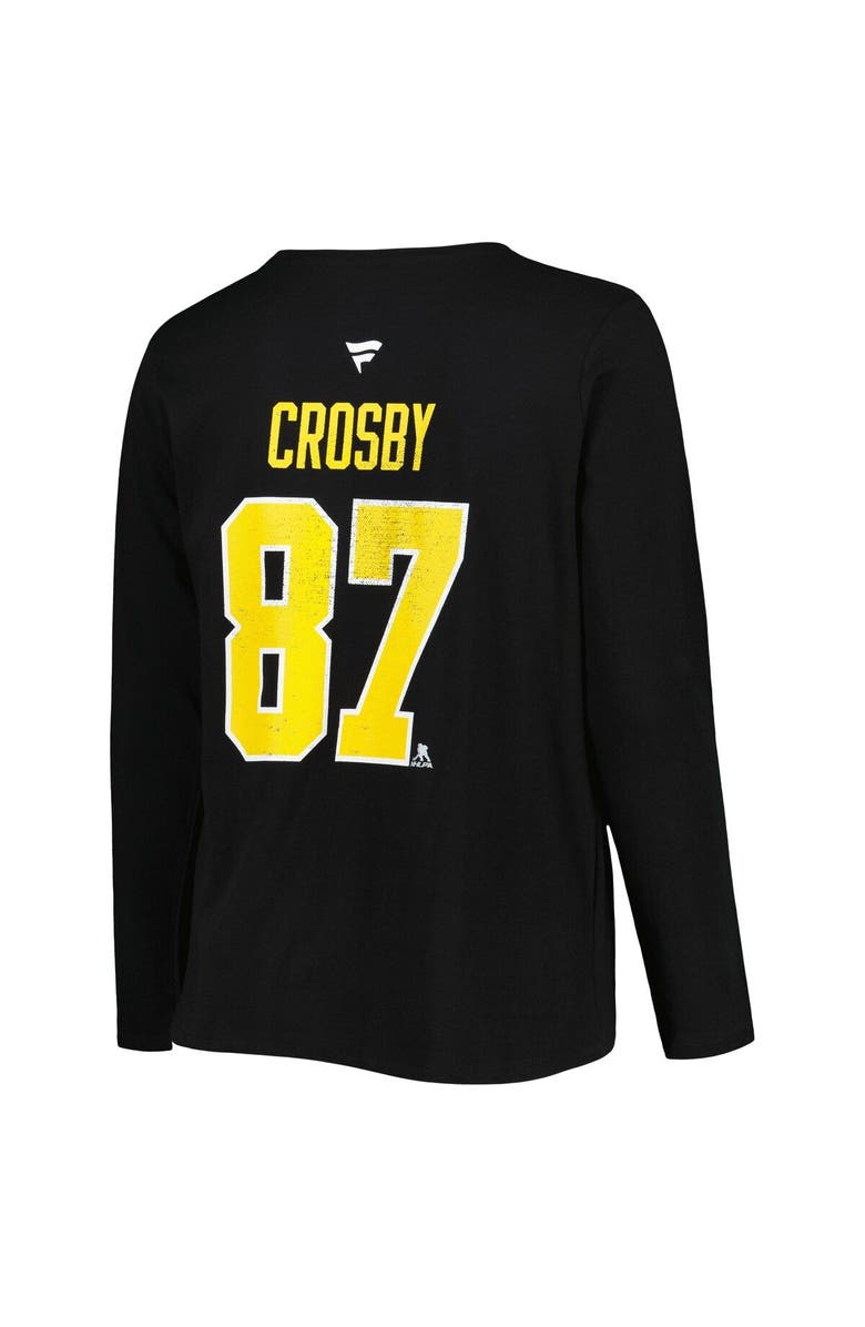 PROFILE Women's Profile Sidney Crosby Black Pittsburgh Penguins Plus Size Name & Number Long Sleeve T-Shirt, Alternate, color, 