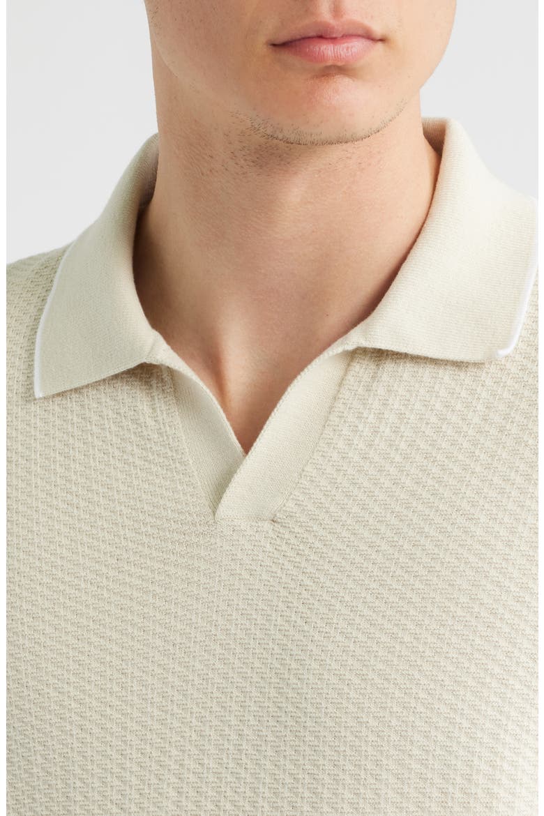 Isello Tipped Polo Sweater, Alternate, color, OPEN WHITE