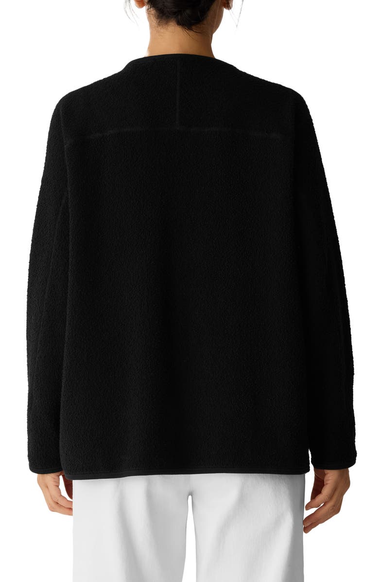 Eileen Fisher Bouclé Snap Front Jacket, Alternate, color, Black