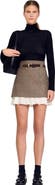 SANDRO Mini skirt with frill and belt