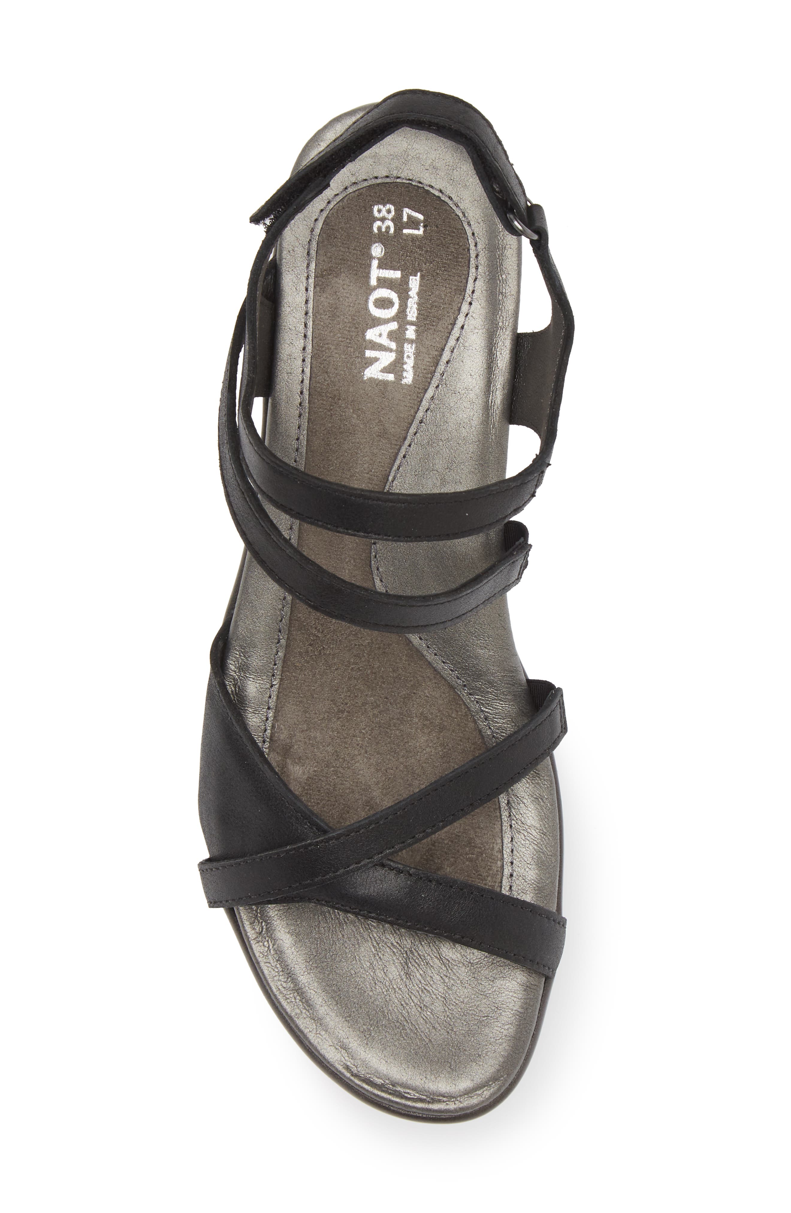 Naot Limit Slingback Sandal, Alternate, color, Shiny Black Leather