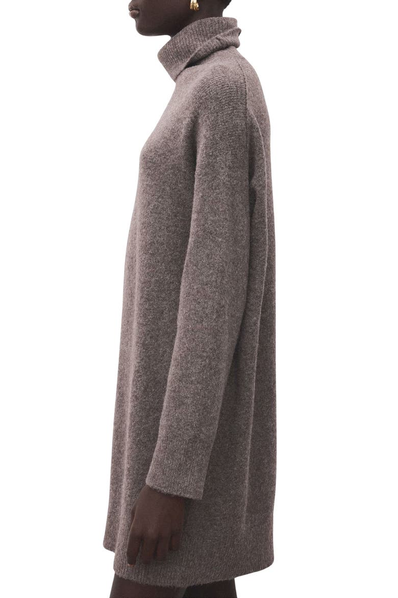 Turtleneck Long Sleeve Dress, Alternate, color, MEDIUM BROWN