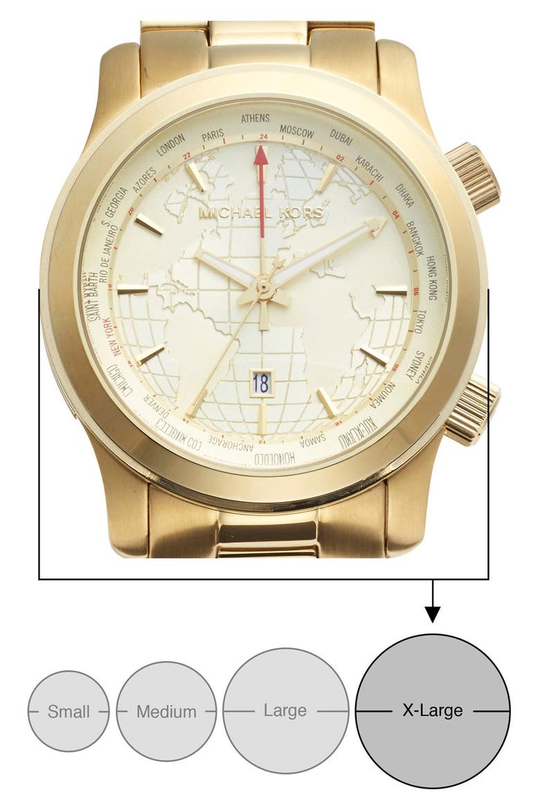 'Large Runway' Chronograph Bracelet Watch, 45mm, Alternate, color, GOLD