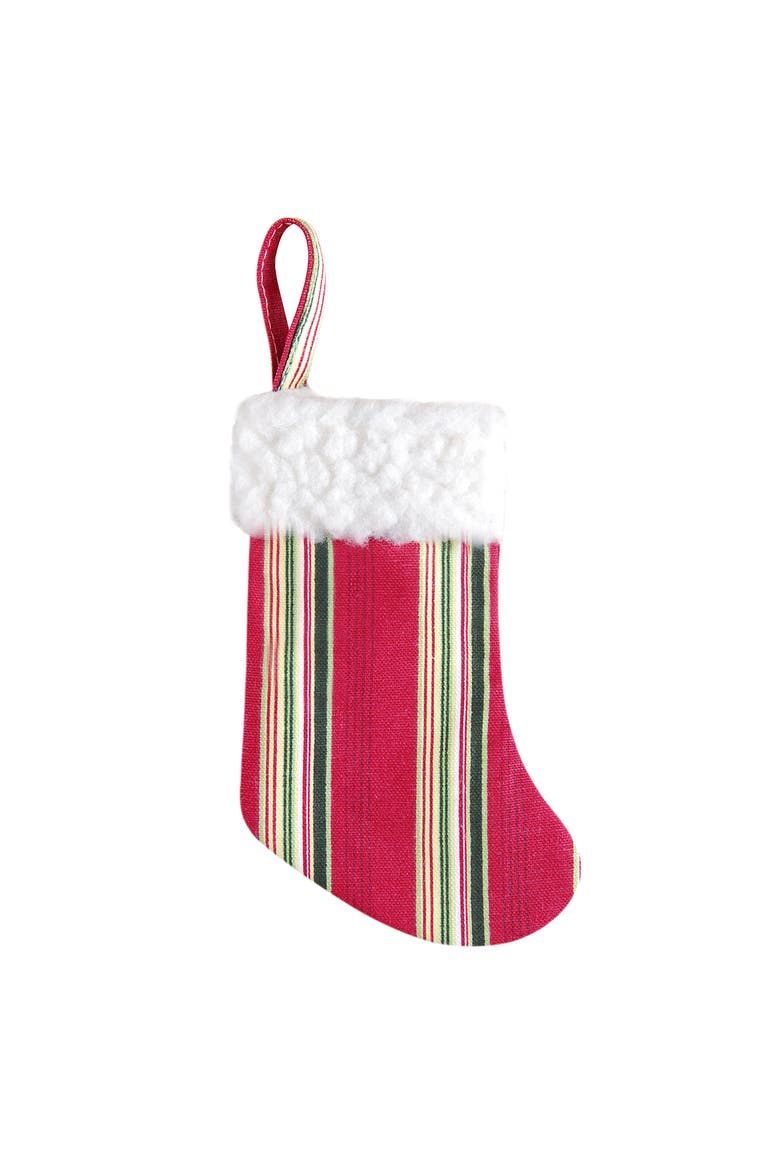 Stripes Mini Stocking, Main, color, Red