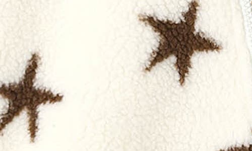 Rylee + Cru Star Print Fleece Footie In Neutral