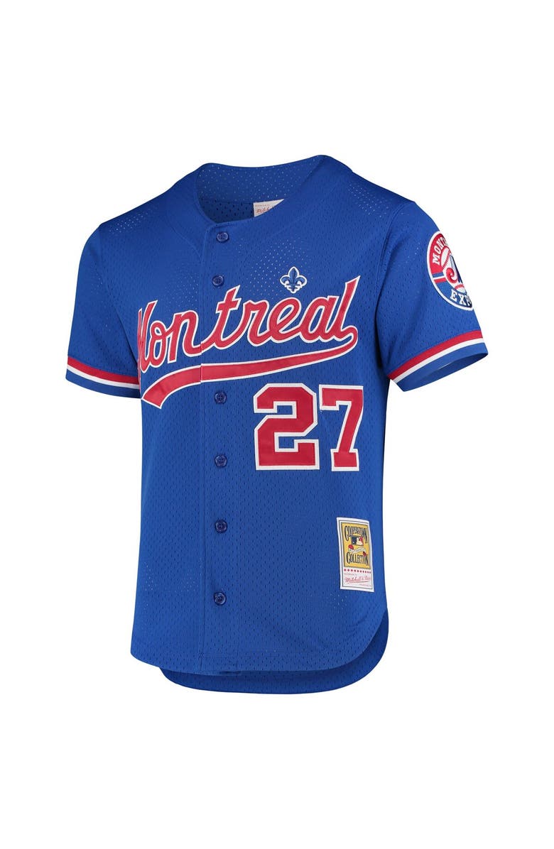 Mitchell & Ness Men's Mitchell & Ness Vladimir Guerrero Blue Montreal Expos Cooperstown Collection Mesh Batting Practice Button-Up Jersey, Alternate, color, Blue