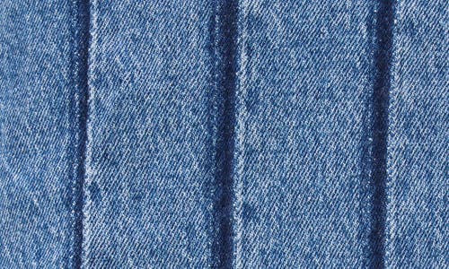 Warp & Weft Warp+weft Hav Fringe Stripe Denim Miniskirt In Indigo Stripe