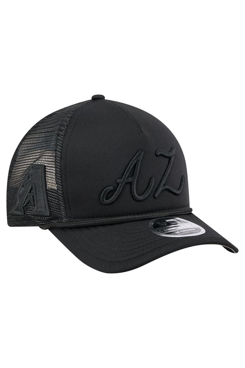 Men's New Era Black Arizona Diamondbacks City Initial 9FORTY A-Frame M-Crown Adjustable Trucker Hat, Alternate, color, Black