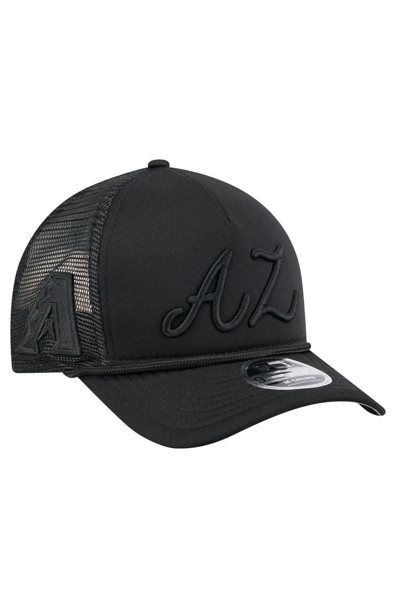New Era Men's New Era Black Arizona Diamondbacks City Initial 9FORTY A-Frame M-Crown Adjustable Trucker Hat, Alternate, color, Black